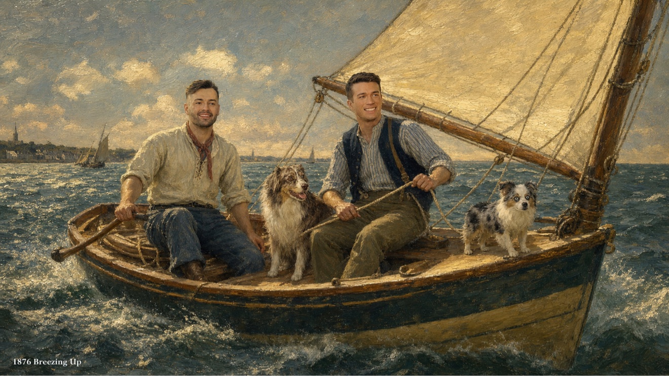 Family sailing in Breezing Up