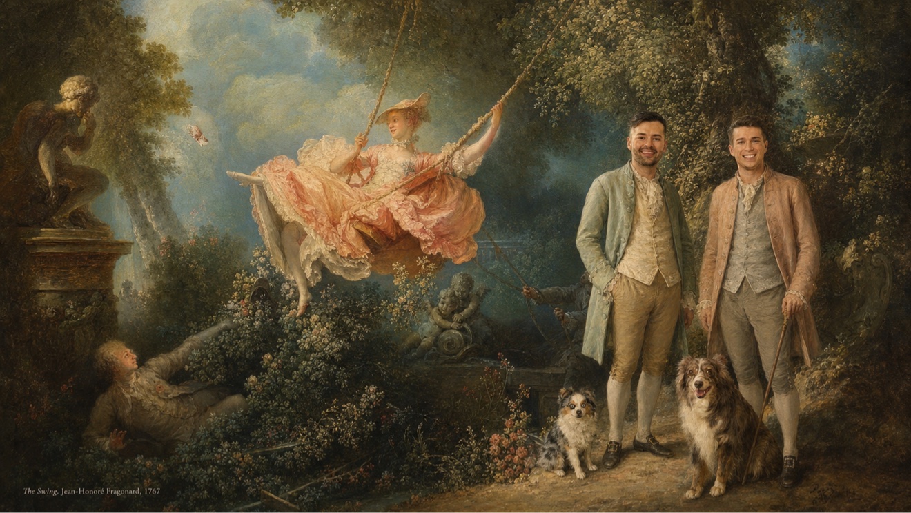 Family in Fragonard's The Swing