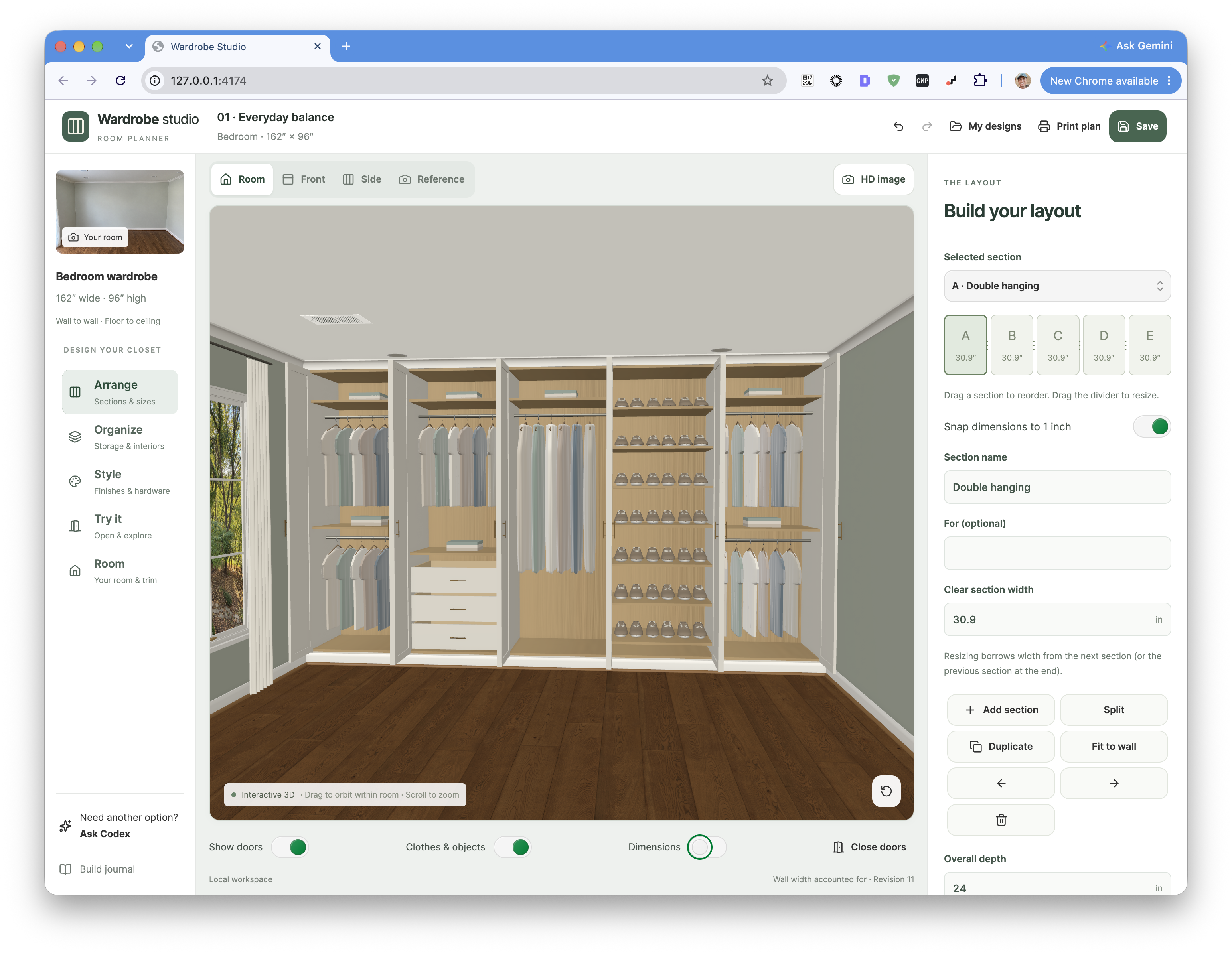 Wardrobe Studio 3D configurator